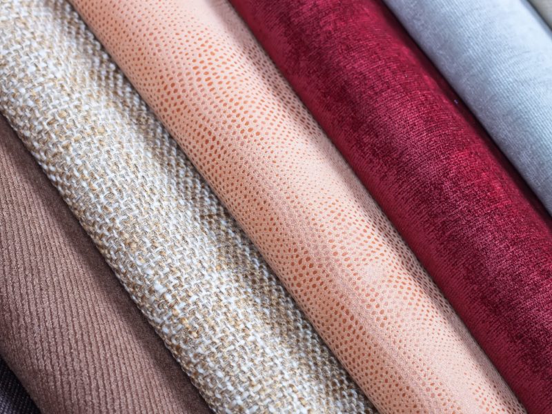 Fabric texture samples. Multi color fabric texture samples. Shallow depth of field