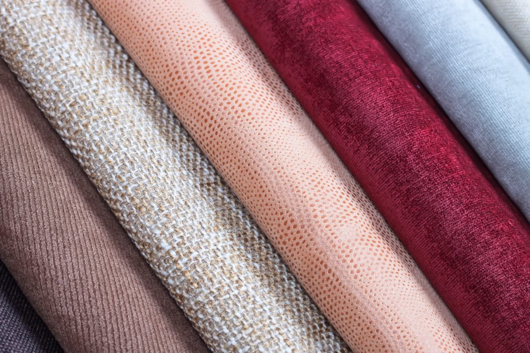 Fabric texture samples. Multi color fabric texture samples. Shallow depth of field